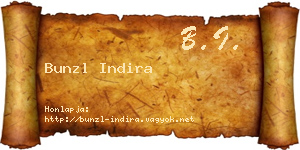 Bunzl Indira névjegykártya